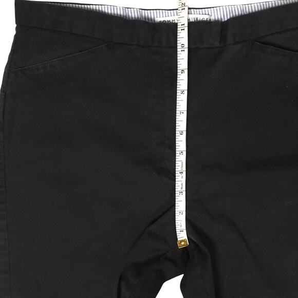 Tommy Hilfiger Pants Black Cotton Blend Cropped Stretch Straight Women's 12 - Picture 5 of 11